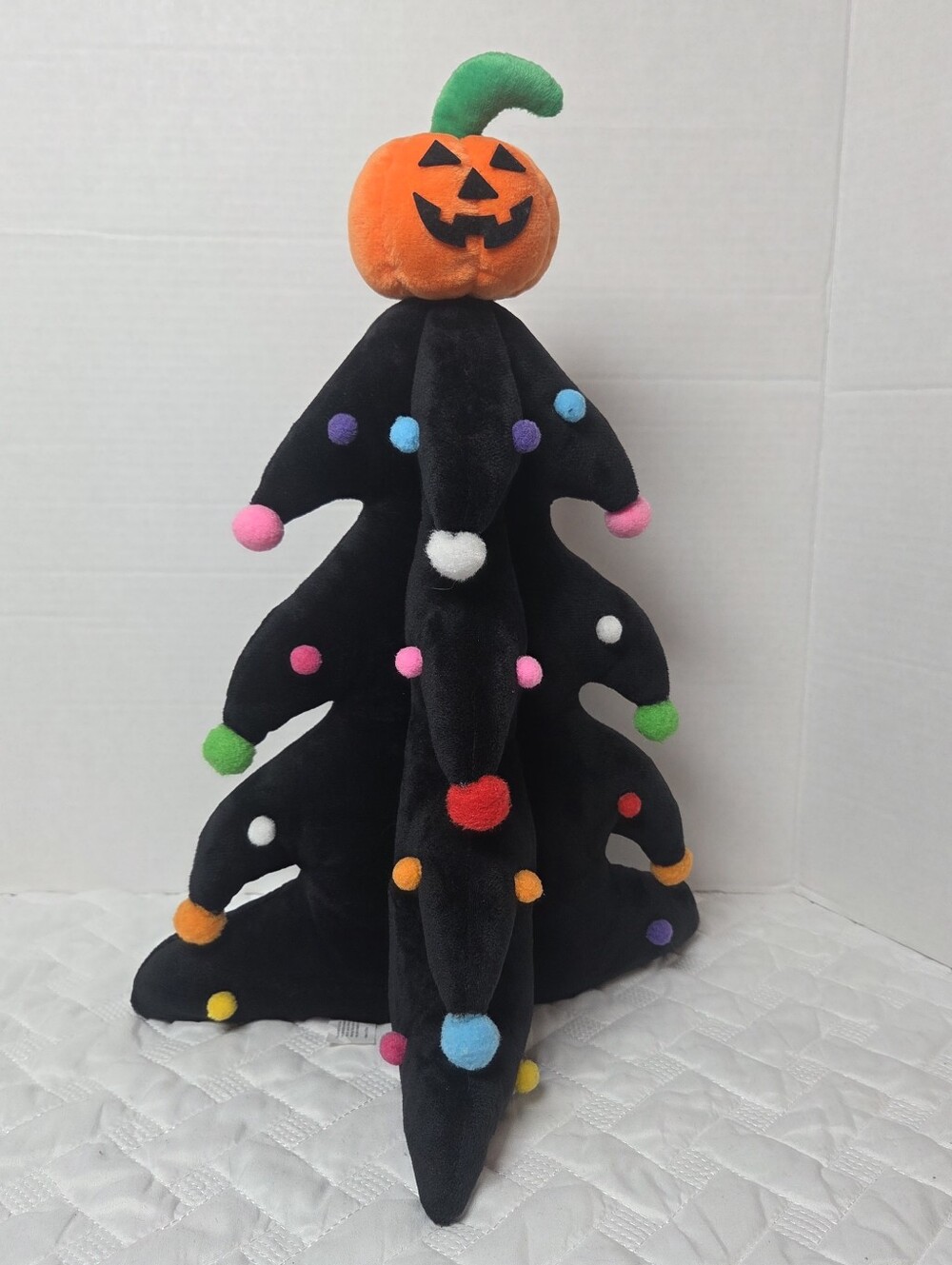 Halloween Retro Lighted Plush Black 18" Tree